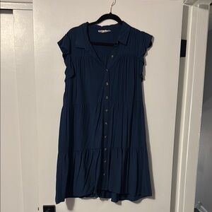 Blue Button-Down Dress